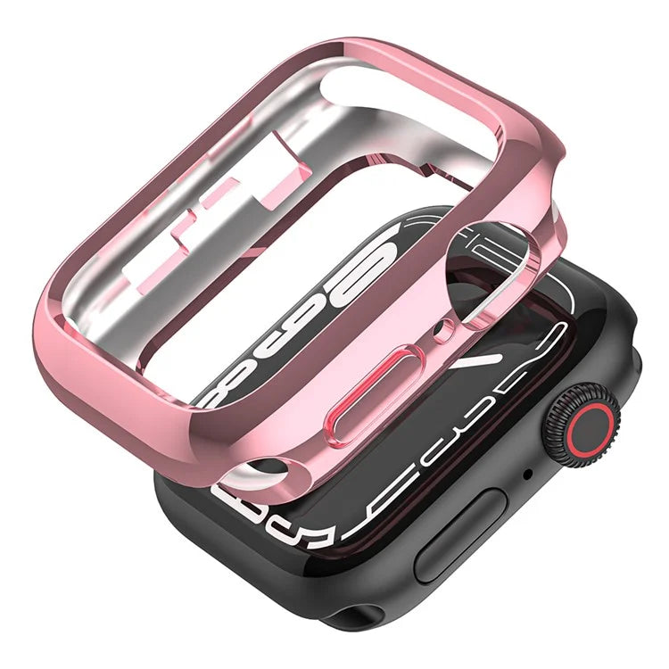 For Apple Watch Series 9 8 7 45mm / 6 5 4 SE (2023) SE (2022) SE 44mm / 3 2 1 42mm TPU Watch Cover Electroplated Hollow Frame
