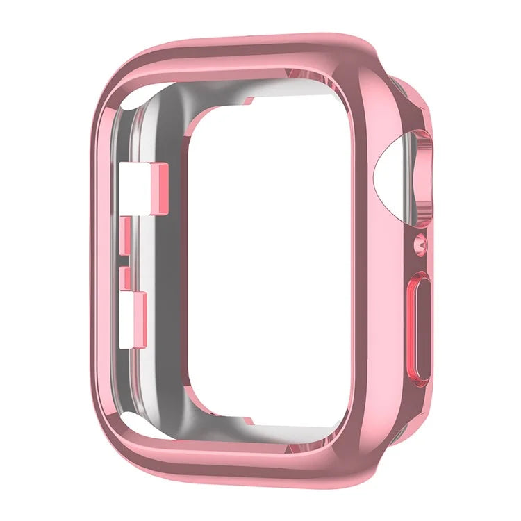 For Apple Watch Series 9 8 7 45mm / 6 5 4 SE (2023) SE (2022) SE 44mm / 3 2 1 42mm TPU Watch Cover Electroplated Hollow Frame