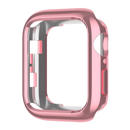 For Apple Watch Series 9 8 7 45mm / 6 5 4 SE (2023) SE (2022) SE 44mm / 3 2 1 42mm TPU Watch Cover Electroplated Hollow Frame