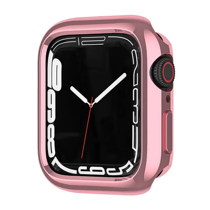 For Apple Watch Series 9 8 7 45mm / 6 5 4 SE (2023) SE (2022) SE 44mm / 3 2 1 42mm TPU Watch Cover Electroplated Hollow Frame