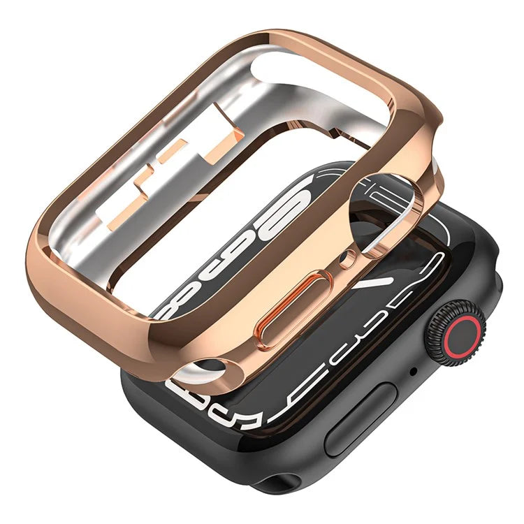 For Apple Watch Series 9 8 7 45mm / 6 5 4 SE (2023) SE (2022) SE 44mm / 3 2 1 42mm TPU Watch Cover Electroplated Hollow Frame