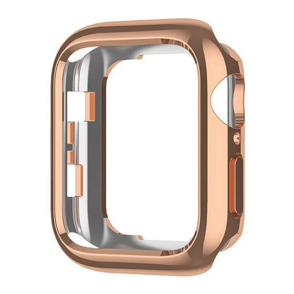 For Apple Watch Series 9 8 7 45mm / 6 5 4 SE (2023) SE (2022) SE 44mm / 3 2 1 42mm TPU Watch Cover Electroplated Hollow Frame