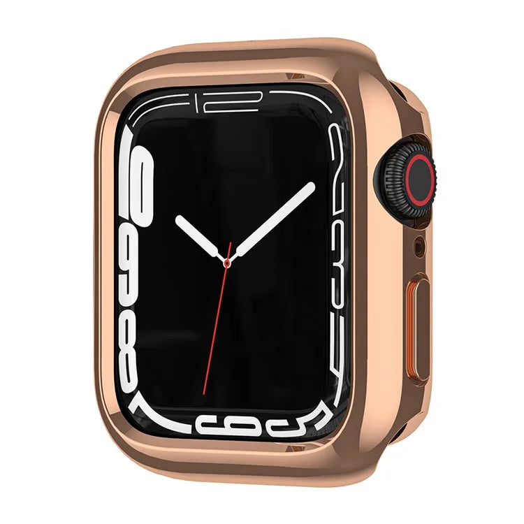 For Apple Watch Series 9 8 7 45mm / 6 5 4 SE (2023) SE (2022) SE 44mm / 3 2 1 42mm TPU Watch Cover Electroplated Hollow Frame