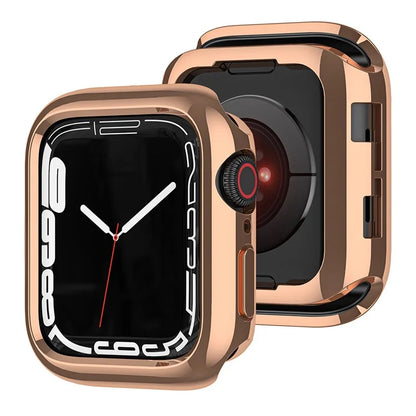 For Apple Watch Series 9 8 7 45mm / 6 5 4 SE (2023) SE (2022) SE 44mm / 3 2 1 42mm TPU Watch Cover Electroplated Hollow Frame