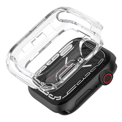 For Apple Watch Series 9 8 7 45mm / 6 5 4 SE (2023) SE (2022) SE 44mm / 3 2 1 42mm TPU Watch Cover Electroplated Hollow Frame