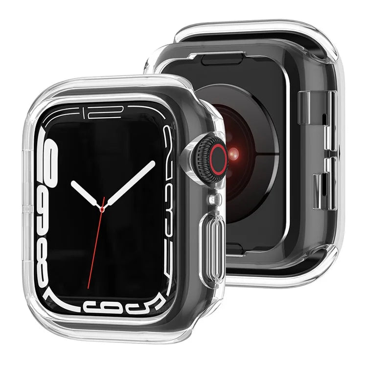 For Apple Watch Series 9 8 7 45mm / 6 5 4 SE (2023) SE (2022) SE 44mm / 3 2 1 42mm TPU Watch Cover Electroplated Hollow Frame