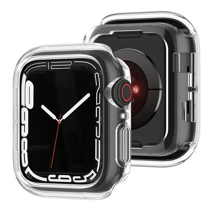 For Apple Watch Series 9 8 7 45mm / 6 5 4 SE (2023) SE (2022) SE 44mm / 3 2 1 42mm TPU Watch Cover Electroplated Hollow Frame