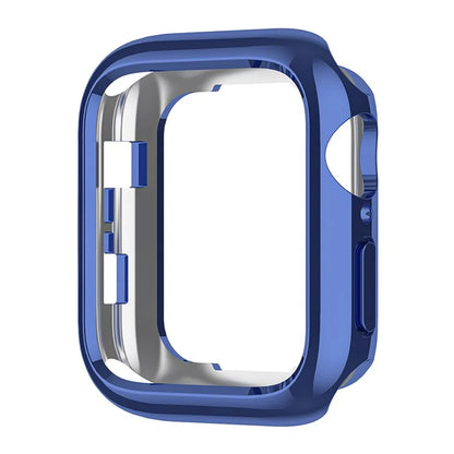 For Apple Watch Series 9 8 7 45mm / 6 5 4 SE (2023) SE (2022) SE 44mm / 3 2 1 42mm TPU Watch Cover Electroplated Hollow Frame