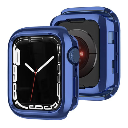 For Apple Watch Series 9 8 7 45mm / 6 5 4 SE (2023) SE (2022) SE 44mm / 3 2 1 42mm TPU Watch Cover Electroplated Hollow Frame