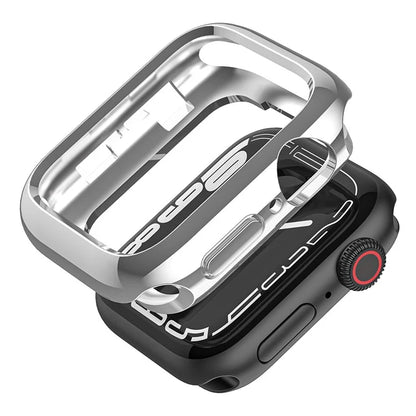For Apple Watch Series 9 8 7 45mm / 6 5 4 SE (2023) SE (2022) SE 44mm / 3 2 1 42mm TPU Watch Cover Electroplated Hollow Frame