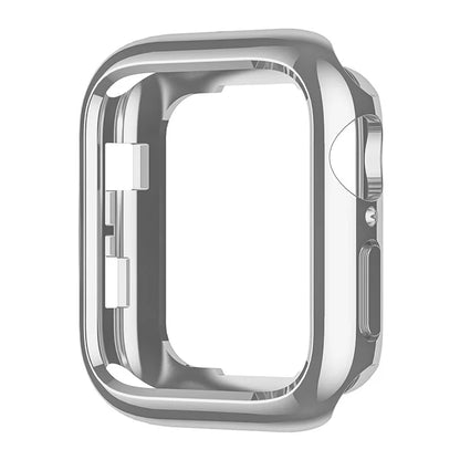 For Apple Watch Series 9 8 7 45mm / 6 5 4 SE (2023) SE (2022) SE 44mm / 3 2 1 42mm TPU Watch Cover Electroplated Hollow Frame