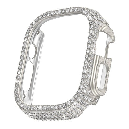 For Apple Watch Ultra/Ultra 2 49mm Watch Case Rhinestone Decor Hard PC Protective Frame
