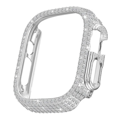 For Apple Watch Ultra/Ultra 2 49mm Watch Case Rhinestone Decor Hard PC Protective Frame
