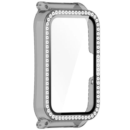 Watch Case for Samsung Galaxy Fit3 Rhinestone Decor PC Cover with Tempered Glass Screen Film
