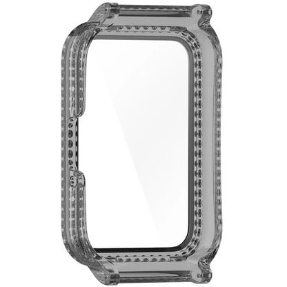 Watch Case for Samsung Galaxy Fit3 Rhinestone Decor PC Cover with Tempered Glass Screen Film