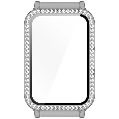 Watch Case for Samsung Galaxy Fit3 Rhinestone Decor PC Cover with Tempered Glass Screen Film
