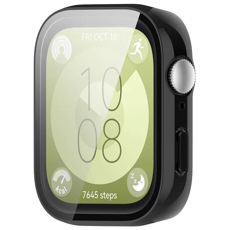 For Huawei Watch Fit 3 Watch Case PC Frame with Tempered Glass Screen Protector