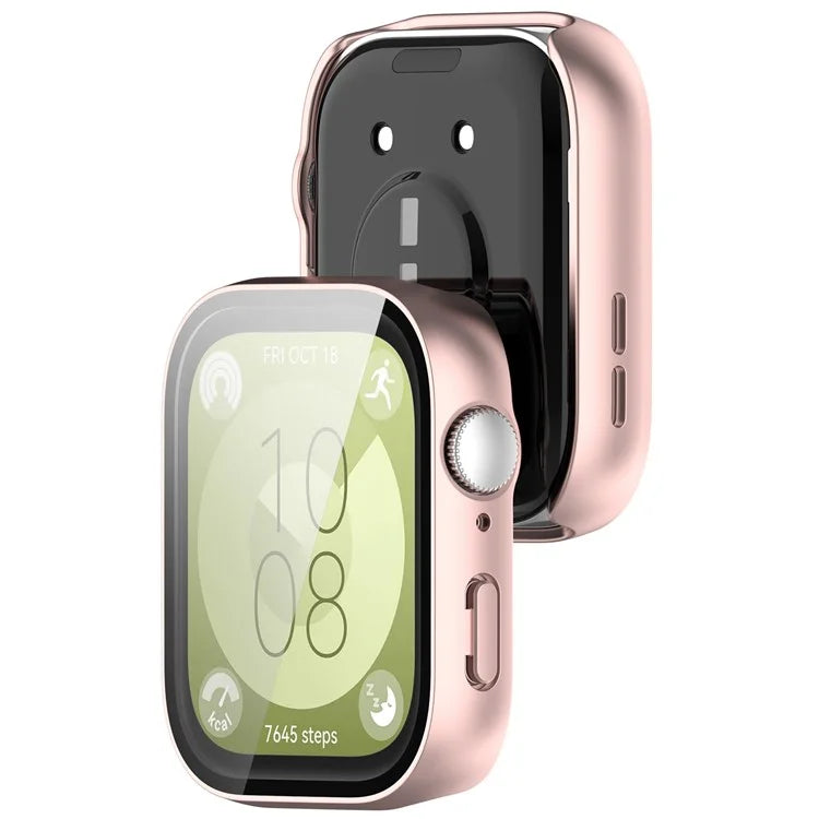 For Huawei Watch Fit 3 Watch Case PC Frame with Tempered Glass Screen Protector