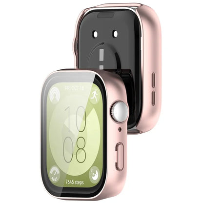 For Huawei Watch Fit 3 Watch Case PC Frame with Tempered Glass Screen Protector