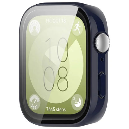 For Huawei Watch Fit 3 Watch Case PC Frame with Tempered Glass Screen Protector