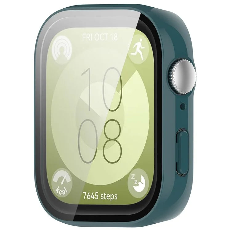 For Huawei Watch Fit 3 Watch Case PC Frame with Tempered Glass Screen Protector