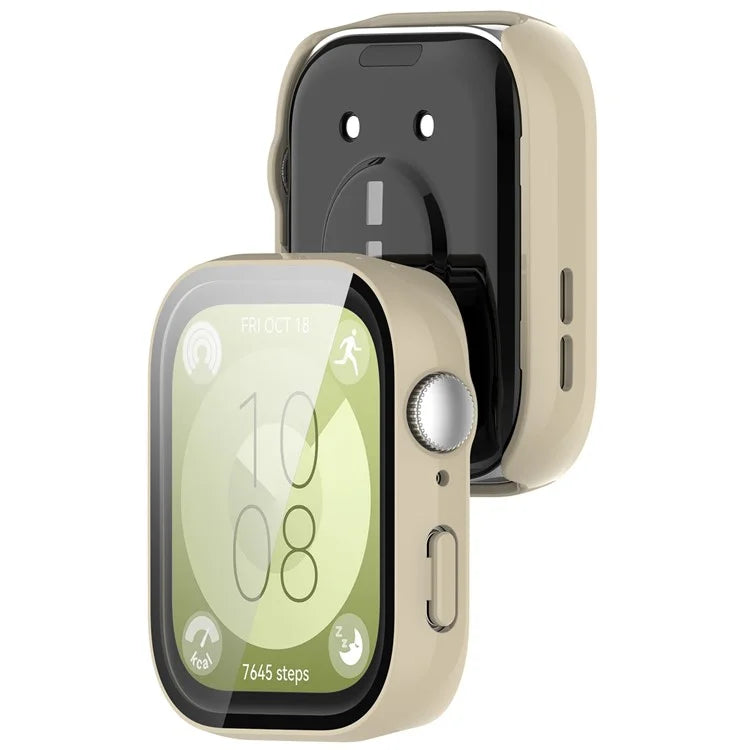 For Huawei Watch Fit 3 Watch Case PC Frame with Tempered Glass Screen Protector