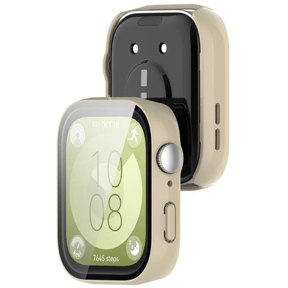 For Huawei Watch Fit 3 Watch Case PC Frame with Tempered Glass Screen Protector