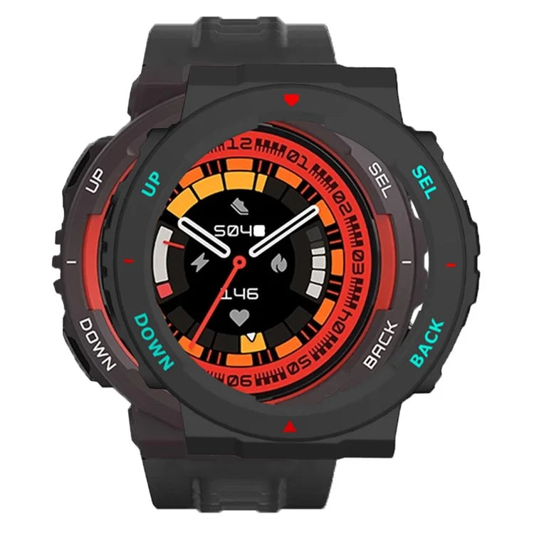For Huami Amazfit Active Edge A2212 PC Frame Half Cover Smart Watch Bumper Case / Blue