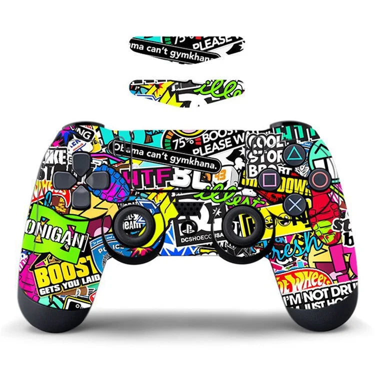 DATA FROG For Sony PS4 / PS4 Slim Game Controller Decal Removable PVC Sticker