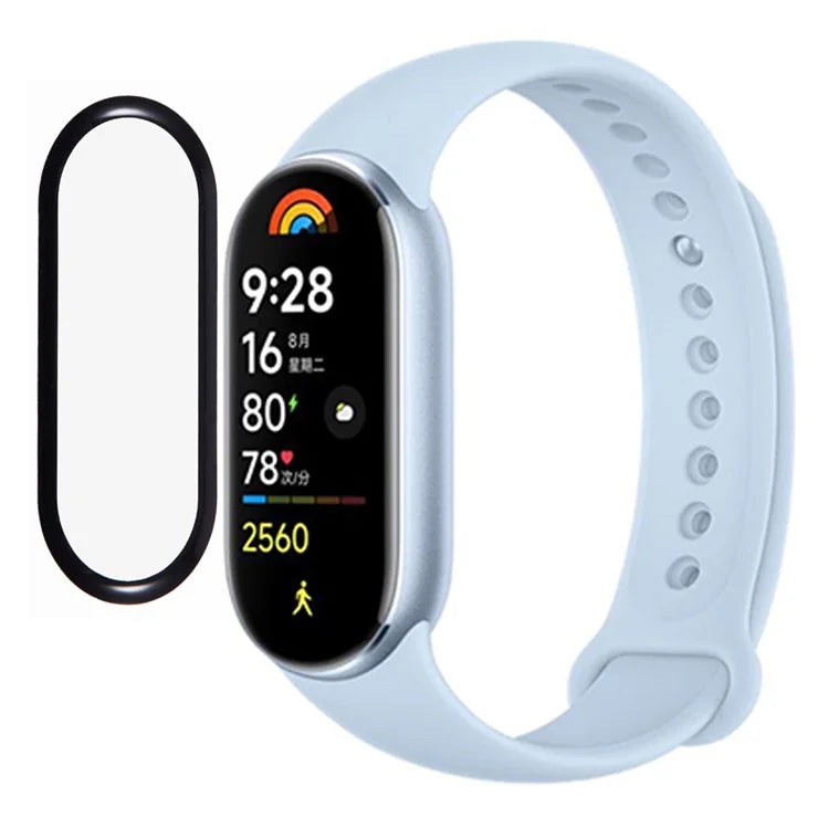 For Xiaomi Mi Band 9 Screen Protector Black Edges Soft PMMA Watch Screen Film