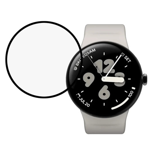 For Google Pixel Watch 3 XL 45mm Screen Protector Black Edge PMMA Watch Screen Anti-Scratch Film
