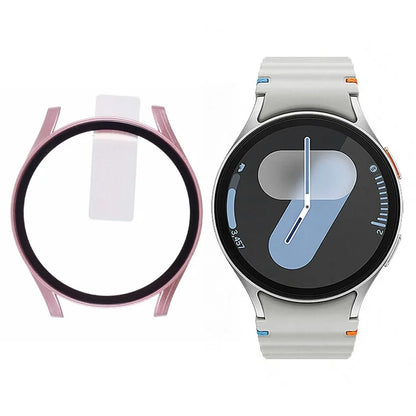 For Samsung Galaxy Watch7 44mm Watch Case Hard PC Cover with Tempered Glass Screen Film