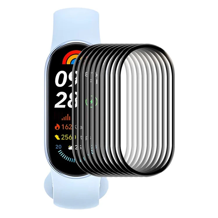 ENKAY HAT PRINCE 10Pcs For Xiaomi Mi Band 9 Screen Protector 3D Curved PC+PMMA Watch Screen Film