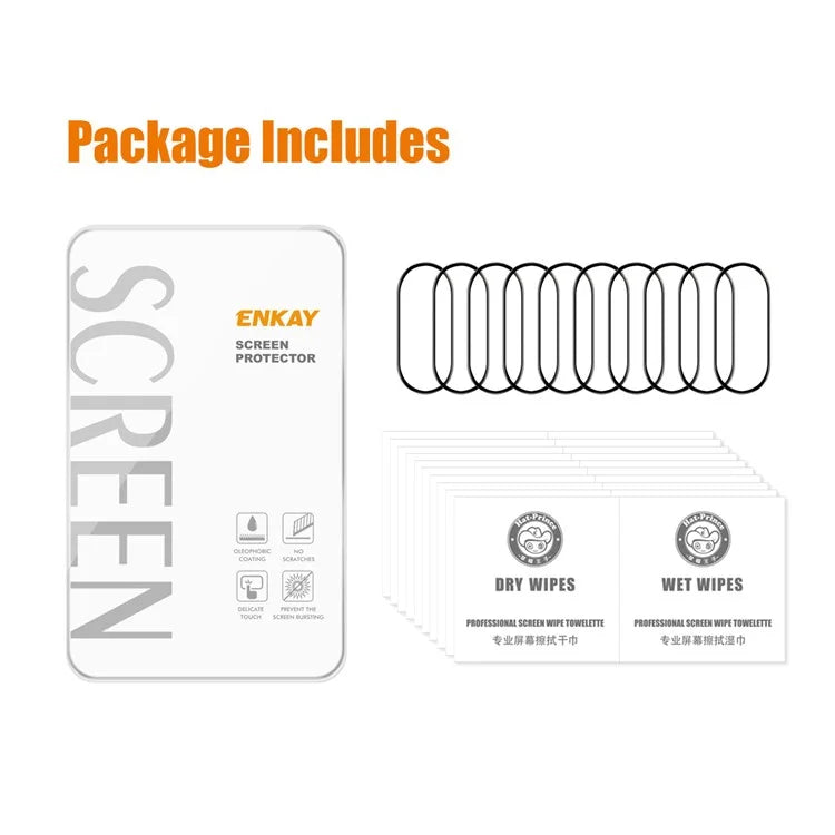 ENKAY HAT PRINCE 10Pcs For Xiaomi Mi Band 9 Screen Protector 3D Curved PC+PMMA Watch Screen Film