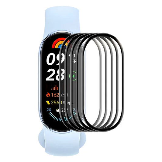 ENKAY HAT PRINCE 5Pcs For Xiaomi Mi Band 9 Screen Protector 3D Curved PC+PMMA Watch Screen Film