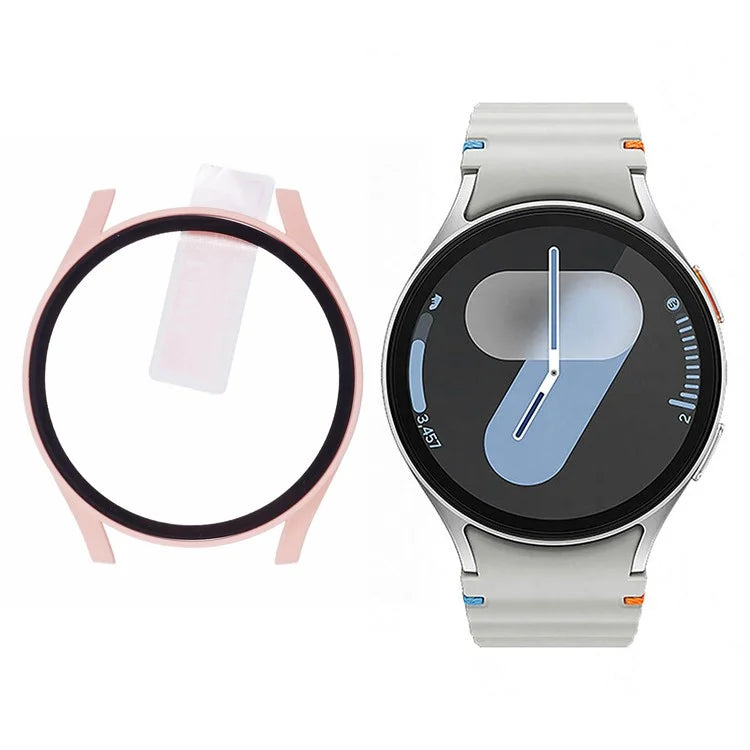 For Samsung Galaxy Watch7 40mm Watch Case Hard PC Cover with Tempered Glass Screen Film