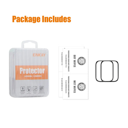 For Apple Watch Series 10 46mm ENKAY HAT PRINCE 2Pcs Screen Protector 3D Curved PC + PMMA Ultra Clear Film - Transparent