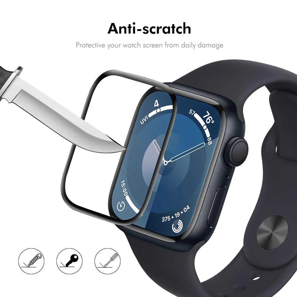 For Apple Watch Series 10 46mm ENKAY HAT PRINCE 5Pcs Screen Protector 3D Curved PC + PMMA Ultra Clear Film - Transparent
