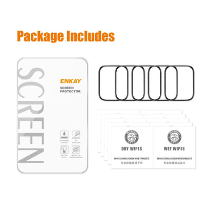 For Apple Watch Series 10 46mm ENKAY HAT PRINCE 5Pcs Screen Protector 3D Curved PC + PMMA Ultra Clear Film - Transparent