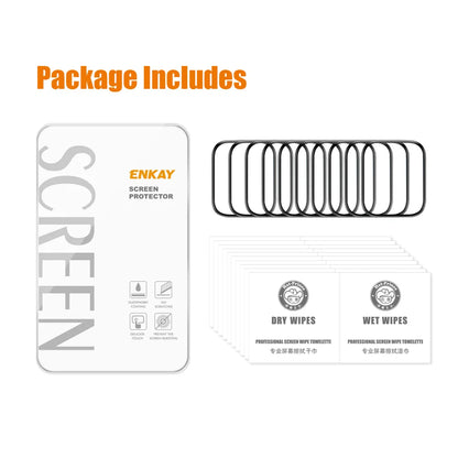 For Apple Watch Series 10 46mm ENKAY HAT PRINCE 10Pcs Screen Protector 3D Curved PC + PMMA Ultra Clear Film - Transparent