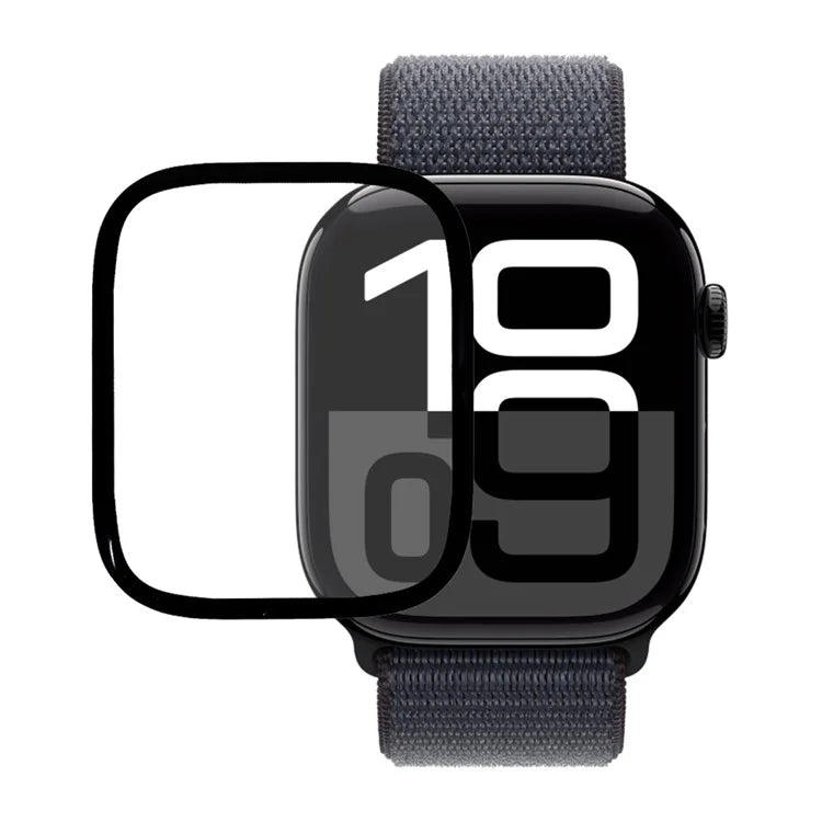 For Apple Watch Series 10 46mm Full Screen Protector Black Edge Soft PMMA Smartwatch Screen Film