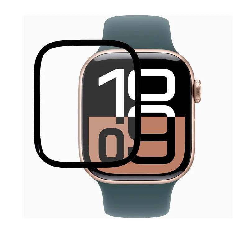 For Apple Watch Series 10 42mm Full Screen Protector Black Edge Soft PMMA Smartwatch Screen Film