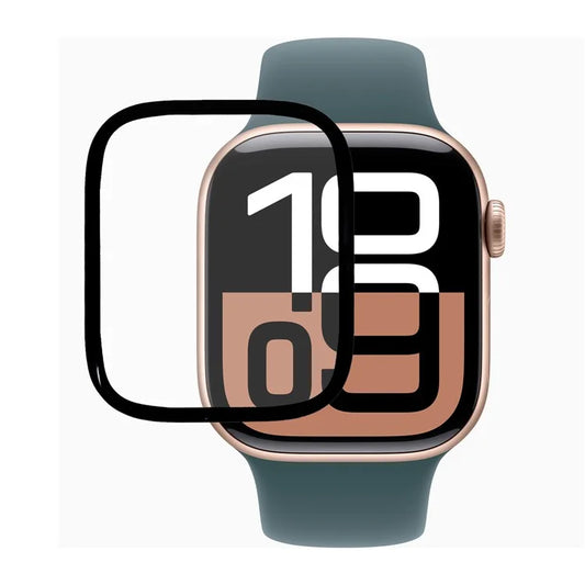 For Apple Watch Series 10 42mm Full Screen Protector Black Edge Soft PMMA Smartwatch Screen Film