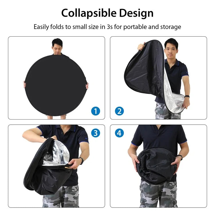 PULUZ 110cm 5 in 1 Photography Reflector Board Folding Photo Studio Reflector Disc