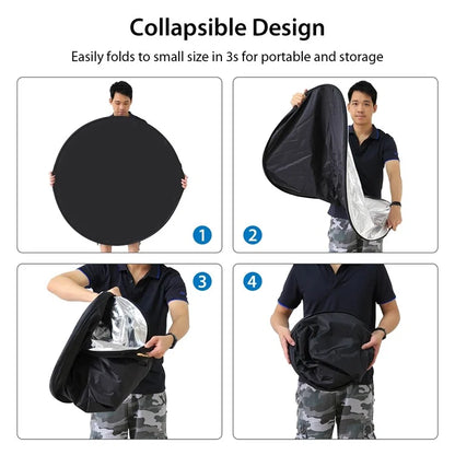 PULUZ 110cm 5 in 1 Photography Reflector Board Folding Photo Studio Reflector Disc