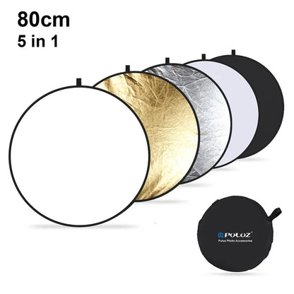 PULUZ 80cm 5 in 1 Photography Reflector Board Folding Photo Studio Reflector Disc