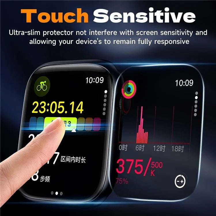 2Pcs Watch Screen Protector For Apple Watch Series 9 / Series 8 / Series 7 45mm Watch PMMA Composite Film with Auxiliary Tool