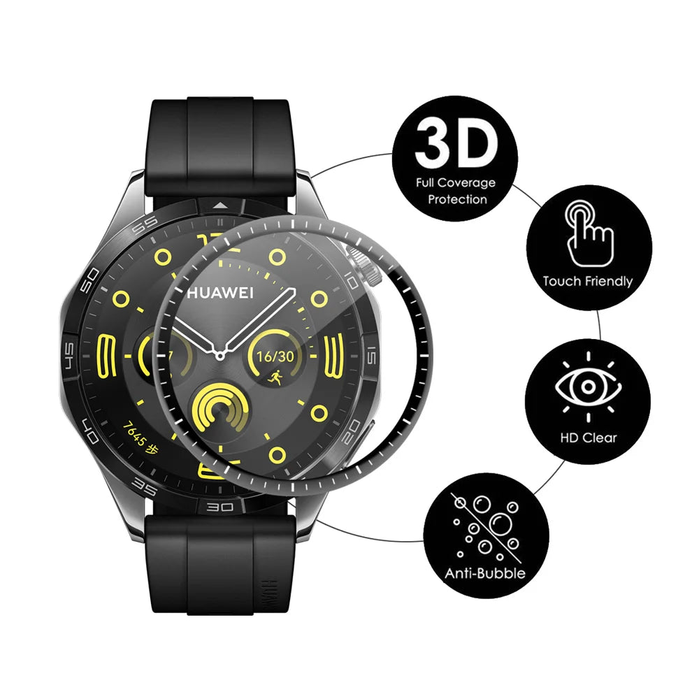 For Huawei Watch GT 5 46mm ENKAY HAT PRINCE Screen Protector 3D Curved PC + PMMA Ultra Clear Film - Black