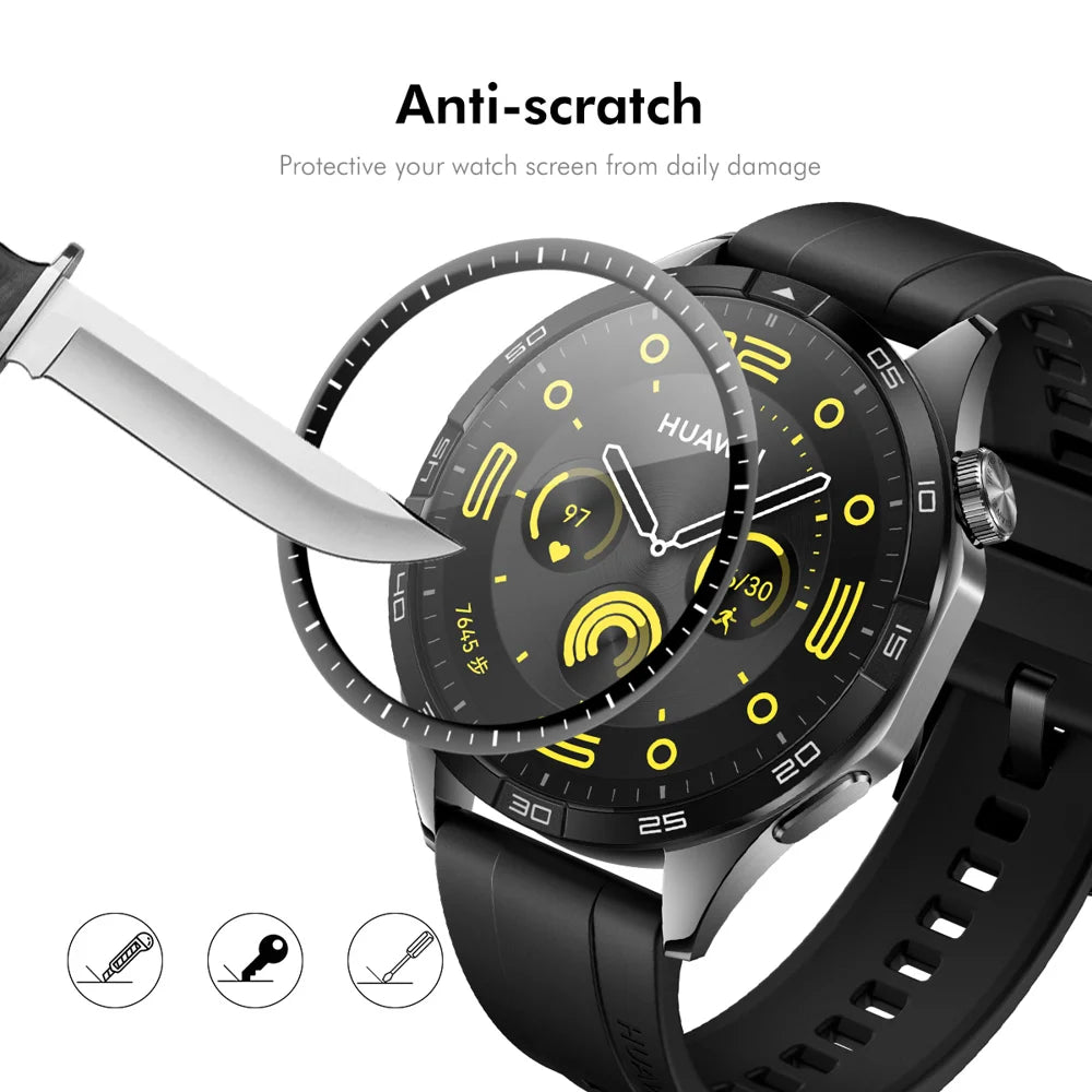 For Huawei Watch GT 5 46mm ENKAY HAT PRINCE Screen Protector 3D Curved PC + PMMA Ultra Clear Film - Black