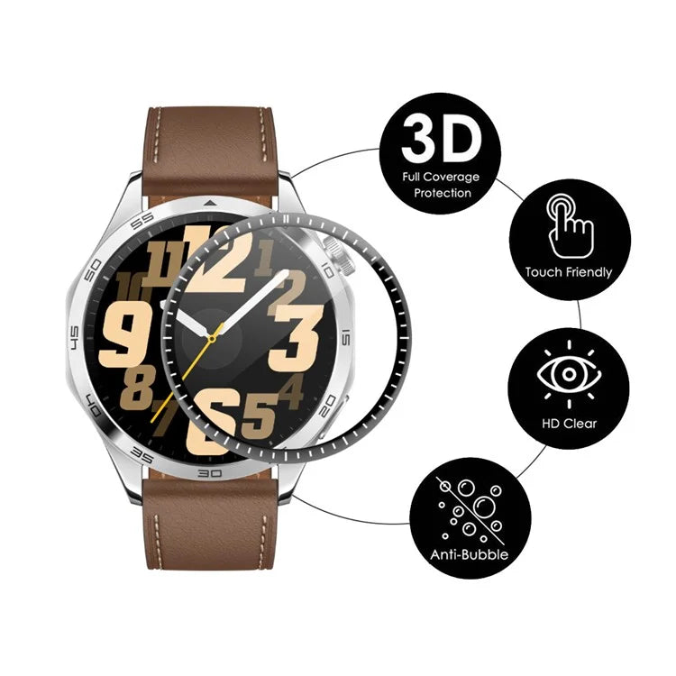 ENKAY HAT PRINCE 10Pcs For Huawei Watch GT 4 46mm Screen Protector HD Full Coverage 3D Curved Soft PC Edge + PMMA Watch Film